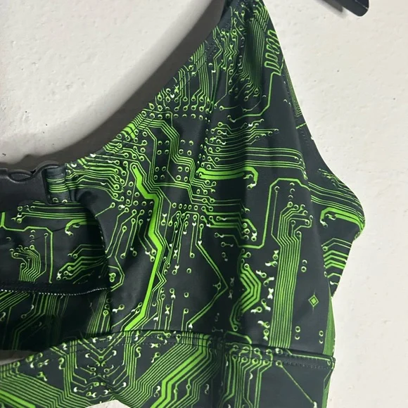 iHeartRaves Green Matrix Bralette Style Crop Top Size 2XL - Picture 5 of 9